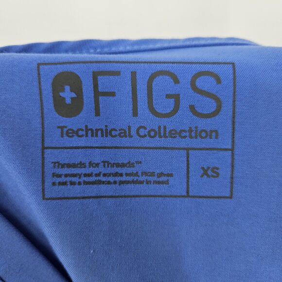 Figs Scrub Top Womens Extra Small Casma Three Pocket Technical Healthcare Blue - Picture 10 of 11